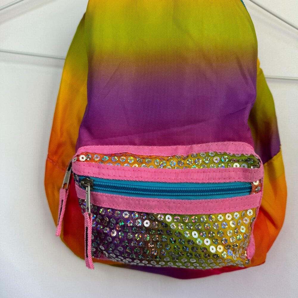 Just Be... Mini Sequined Rainbow Backpack